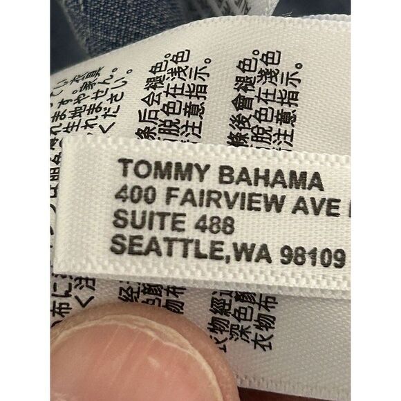 TOMMY BAHAMA Palms Over Miami Silk Button Down Shirt T318389 Medium - Picture 7 of 8